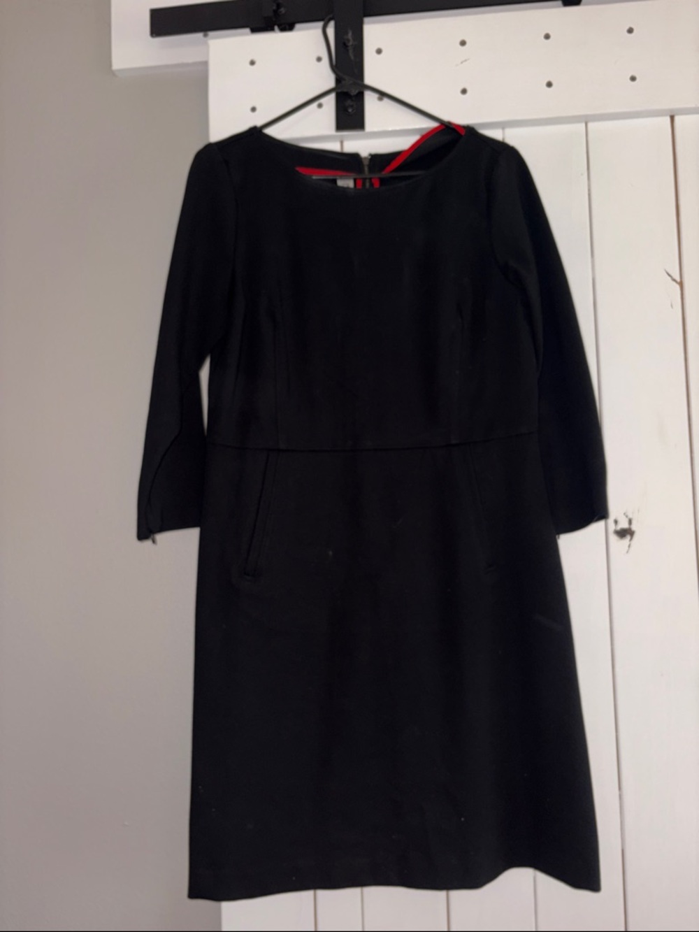 SPANX Black Midi Dress with Red Accent